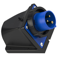 IEC 60309 Wall Mount Inlet Straight Type, IP67 Rated, 20A 250V, 16A 220-250V, 6H